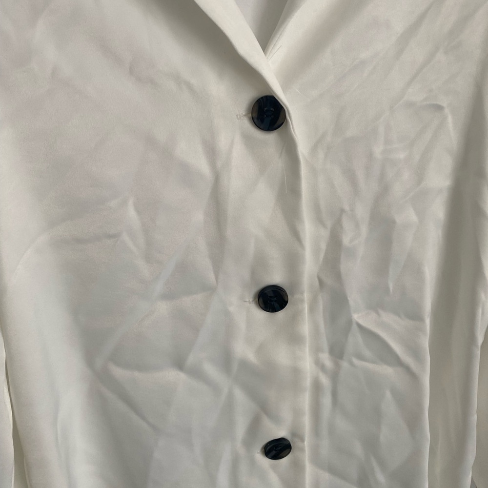 Zara Basic White Button-Up Blouse - image 2